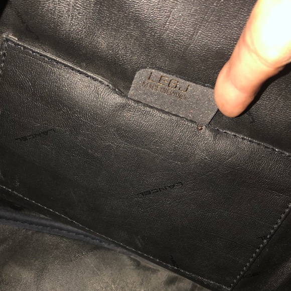 NWT LANCEL Paris Black Lizard Leather Backpack Made in France - Picture 15 of 17